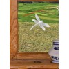 Dragonfly Oval Etched Window Decal Vinyl Glass Cling - 6"