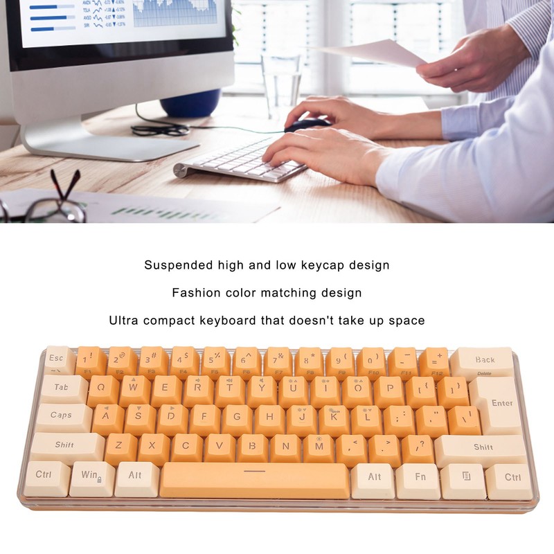 Gaming Keyboard USB 61 Keys Contrast Color RGB Light Key