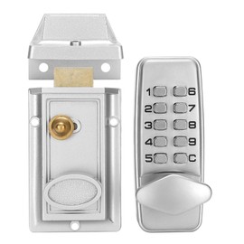 Keyless Entry Door Lock, Digital Code Lock, Completely Mechanical Push Button Door Lock, Quality Zinc Alloy Sturdy for Wooden Doors Patio Doors