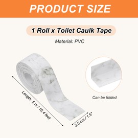 PATIKIL Caulk Tape Waterproof Self Adhesive, PVC Toilet Caulking Sealant Strip Bathtub Caulk Sealing Strip Tape for Bathroom Kitchen Countertop, Slate Stone Pattern (1.5 Inch x 16.4 Ft)