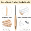 Beech Wood Crochet Hooks,5mm Ergonomic Handle Crochet Hook Hand DIY