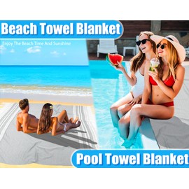 Yongoes Oversized Turkish Beach Towel Blanket Cotton Giant XL Sandproof Towels Huge Linen XXL Extra Large Big Throw Quilt Blankets for Adults Cloud Travel Camping Glamping Accessories Essentials