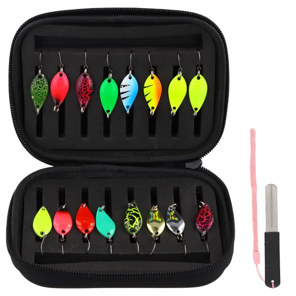 Trout Spoon Set 16 Pieces - Artificial Bait Spinner Blinker
