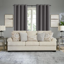 Long Curtain Rods for Windows 72 to 144", 1-Inch Black Blackout Curtain Rods with Aluminum Brackets and End Cap Finials, Adjustable Drapery Rods for Sliding Glass Door/Bedroom/Kitchen/Living Room.