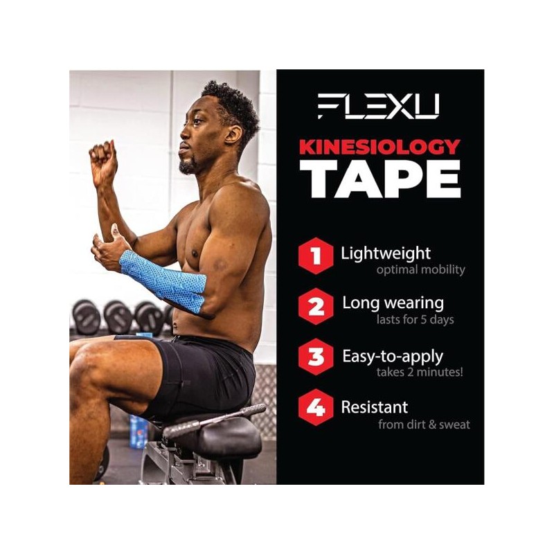 FlexU 운동학 테이프 벌크 팩; 용 테이프; 저자극성, 오래 지속,