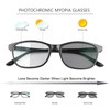 Photochromic Transition Nearsighted Distance Glasses For Men and Women Retro
