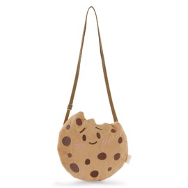 NICI Mymochi Cookie 61820 Shoulder Bag for Children, 22.5 x 22 cm, Beige, Fashionable Kawaii Shoulder Bag in Cute Plush Design, Cute Plush Crossbody Bag