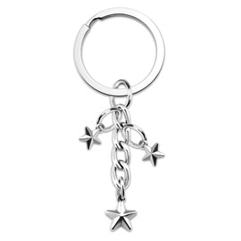 Lervuh Star Keychain Silver Keychain Y2k Keychains Silver Purse Charms Y2K Bag Charms Stainless Steel Key Ring Y2k Accessories for Women Bag Charms for Handbags