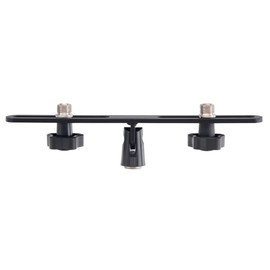 Pronomic SMB-245 Stereo Microphone Rail (Stereo Holding Rail, Distance Between Microphone Clamps from 5 cm to 22 cm, Tiltable, Slidable, Suitable for 3/8 Inch and 5/8 Inch Tripods, Reducing Thread,