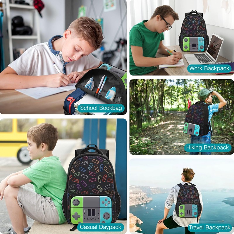 Beaulyn School Backpack For Boys Kids Game School Bag Middle