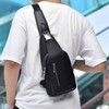 Small Chest Bag Black Color Oxford Fabric Sling Backpack with