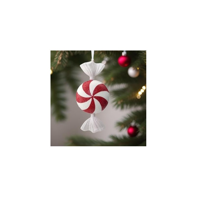 Novelty Peppermint Candy Ornament (White)