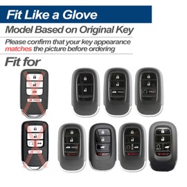 INFIPAR Fit for Honda Key Fob Cover for CR-V HR-V Pilot Accord Civic Key Fob Cover Case Shell TPU Remote Holder Protector Keyless Entry Sleeve Accessories, with Key Chain, Blue