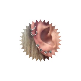 Cybche Vintage Flower Ear Climber Earrings Silver Ear Cuff Earrings Plum Flower Earrings Cherry Blossom Earrings Floral Crawler Earrings Jewellery For Women, Zinc, No Gemstone