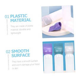 Ipetboom Hair Dye Dispenser Bottles 4pcs Root Comb Bottles for Salon Hair Dyeing and Perming