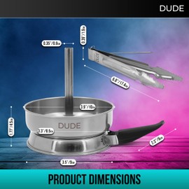 Hookah Coal Holder with Hookah Tongs - Hookah Charcoal Holder with Hookah Tongs for Coal - Hookah Heat Management Device with Hookah Tongs and Poker - Hookah HMD - Hookah Bowl Accessories (Silver)