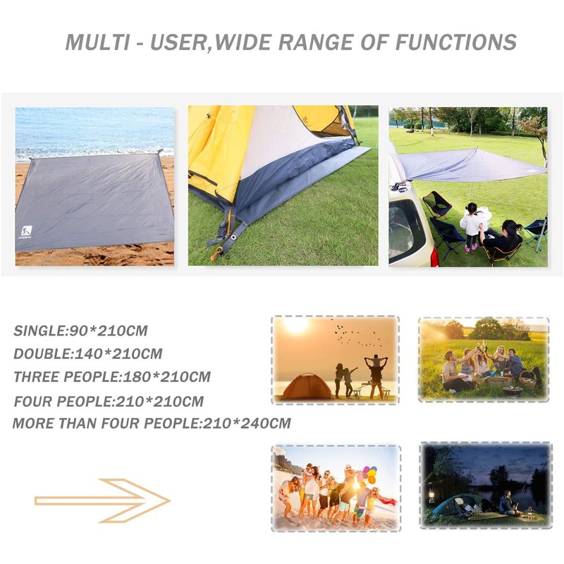 HIKEMAN Outdoor Waterproof Multi-Purpose Camping Tent Tarp Ground Covering Groundsheet