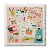 Thirstystone Georgia Home 4 Pack Tumbled Tile Stone Coasters with