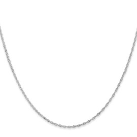 IceCarats 14K Solid White Gold 1.10mm Singapore Chain Necklace 14 inch