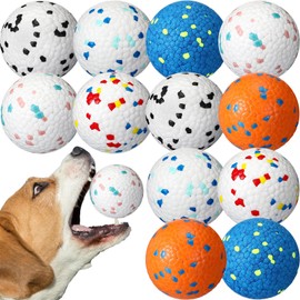 Jenaai 12 Pcs Dog Balls for Aggressive Chewers Tennis Ball Toys 2.9 Inch Indestructible Durable Bouncy Floating Balls Interactive Dog Balls for Large Medium Small Dogs and Puppies (Novel Color)