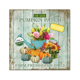 The Olde Pumpkin Patch Wooden Signs Retro Farm Fresh Pumpkin Sunflower Wall Plaque Harvest Thanksgiving Wall Decor Farmhouse Rustic Wooden For Home Office Kitchen Bathroom Bedroom 14x14in