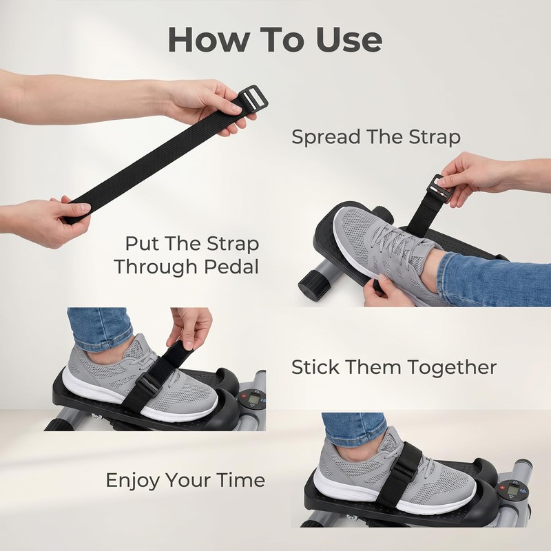 2PCS Ellipse Leg Exerciser Pedal Strap, Adjustable Strap (20x2 Inch)