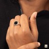 Amberta Solid 925 Sterling Silver Black Onyx Ring for Men