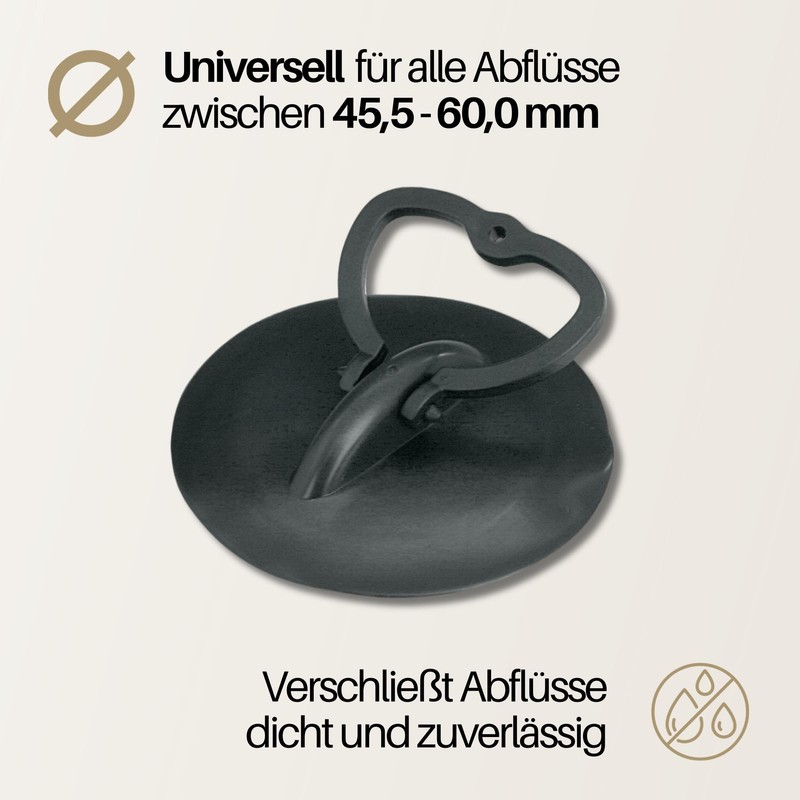 HomeXpert - Universal Drain Plug for Plugholes from 45.5 to