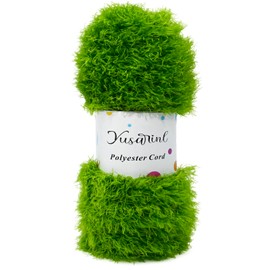 (23 Colors Available) Yusarinl Eyelash Yarn Fluffy 100% Polyester 3,35oz 130 Yards, Fun Fur Yarn for a Border, toy's Hair or Beard-Green