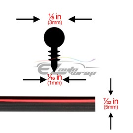 EZAUTO WRAP Red 16FT Car Molding Trim Automobie Rubber Seal Strip Scratch Protector Guard Interior Trim Strips Decorative Accessories DIY with Installing Tool