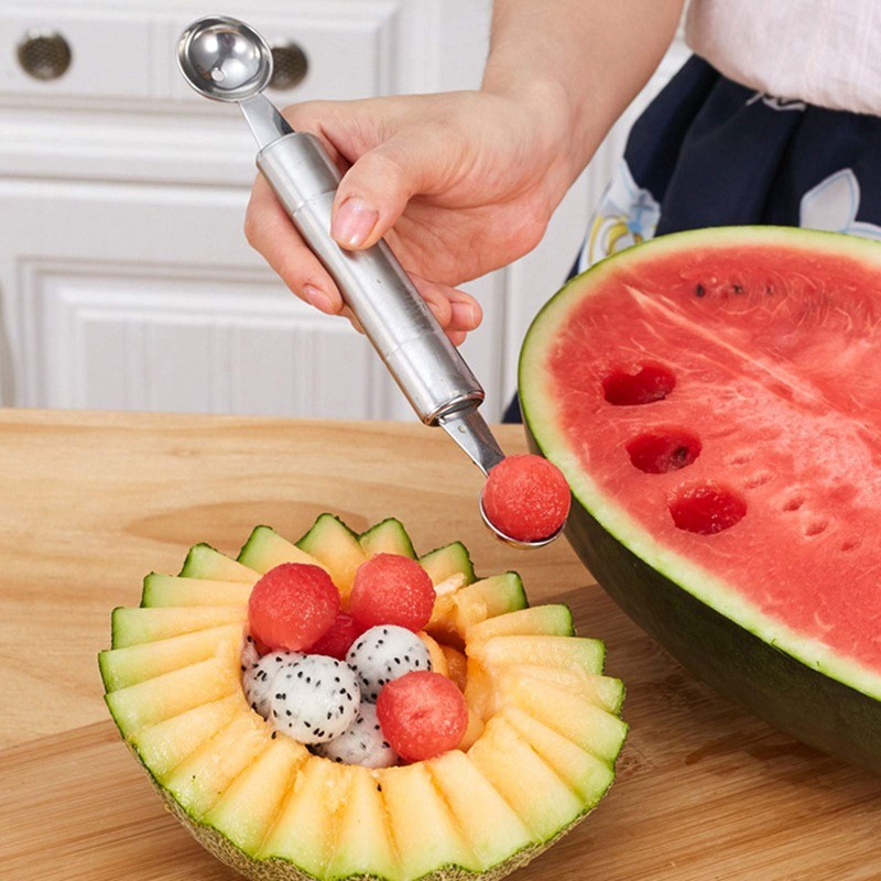 Set of 2 Melon Spoons Ball Scoop Melon Corer Fruit