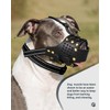 Dog Muzzle, Leather Basket Soft Muzzles Medium Large Breeds, Pitbull