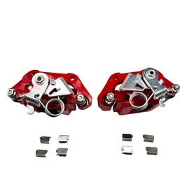 FengTeeh S5298 Rear Disc Brake Caliper With Bracket Red Left & Right Side Pair for 2011-2014 Ford Edge for 2011-2015 Lincoln MKX 18B5299 18B5298
