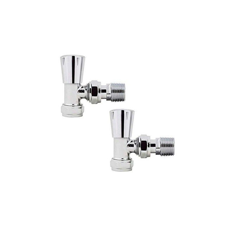 NRG 15mm Chrome Angled Manual Valve Towel Rail Designer Radiator