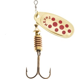 Mepps Comet Butterfly Action Size: 00/1.5g 0/2g 1/3.5g 2/4.5g 3/6.5g 4/8g 5/11g (4/8g, Gold/Red Dots)