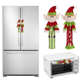 CMEECNE Christmas Refrigerator Handle Covers, Genie Christmas Kitchen Decor Refrigerator Door Handle Covers, Christmas Decorations Indoor,2 Pack