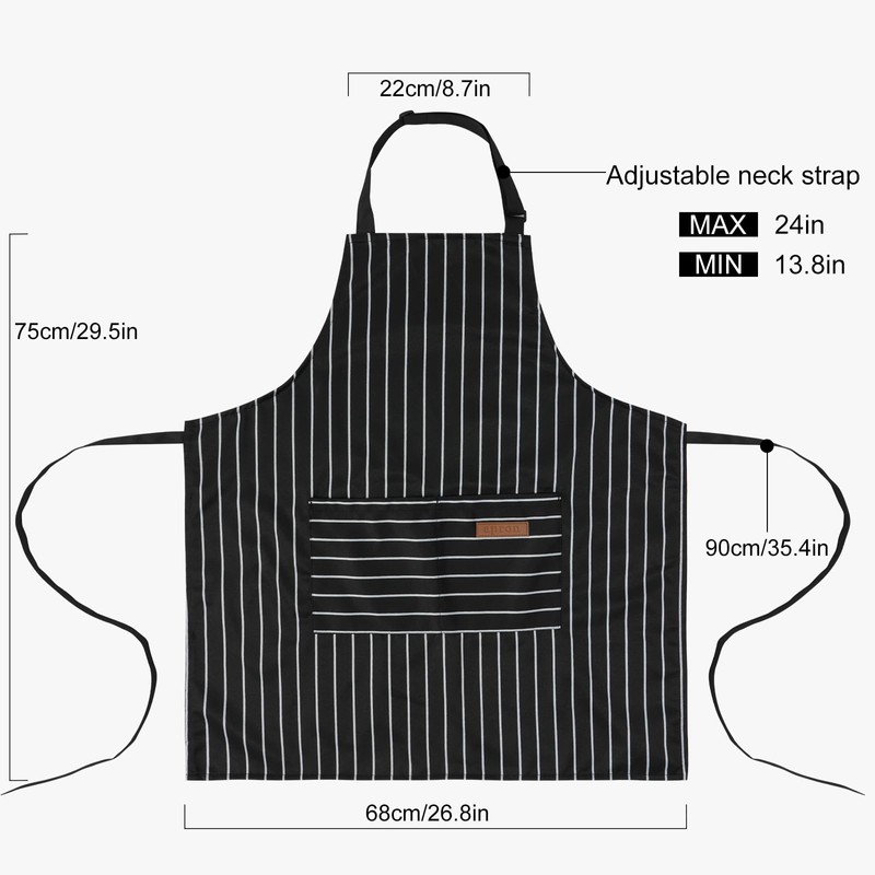 DILLMAN Kitchen Cooking Adjustable Aprons - Men Women Bib Soft