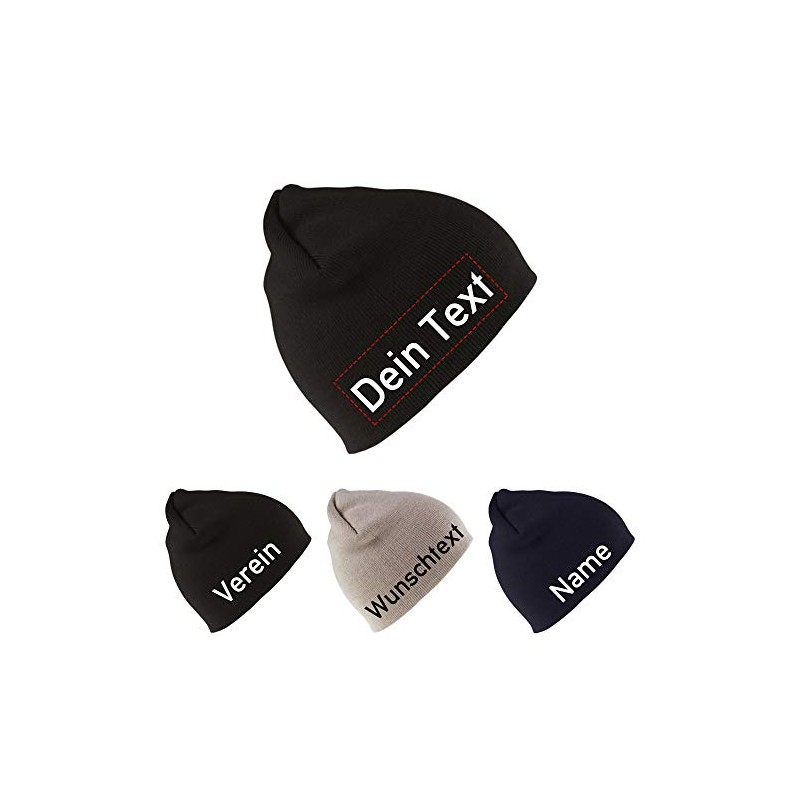 Generisch Beanie (Knitted Hat) Embroidered with Name or Desired Text,