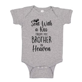 Sent with A Kiss from My Brother in Heaven Baby Bodysuit 12 mo Athletic Heather