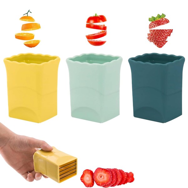 3-PCS Cup Slicer Strawberry Cutter: Fruit Cup Cutter Slicer, Cup