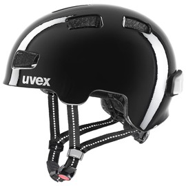 uvex hlmt 4 reflexx - lightweight children's helmet - individual size adjustment - incl. LED light - black - 56-61 cm