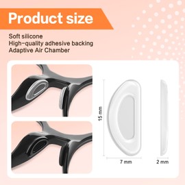 Literry Nose Pads for Glasses, Silicone Anti-Slip (5 Clear Pairs)