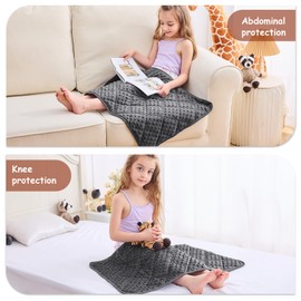 yescool Weighted Blanket Kids 2 lb Grey Warm Weighted Throw Blanket Minky Plush Heavy Blanket Microfiber Small Fleece Blanket Cooling Heating Weighted Comforter, 20 * 30in