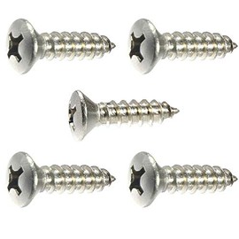 Phillips Oval Head Sheet Metal Screw 316 Stainless Steel #12 x 2-1/2" 100 Pcs self Tapping Screws Metal B2B