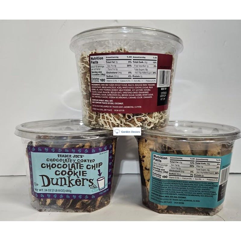 Trader Joe Dunkers Oatmeal Cranberry Cookies, 2 of Chocolatey Coated