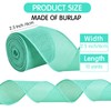 TONIFUL Burlap Wired Ribbon, 2.5 Inch Faux Burlap Ribbons, Turquoise