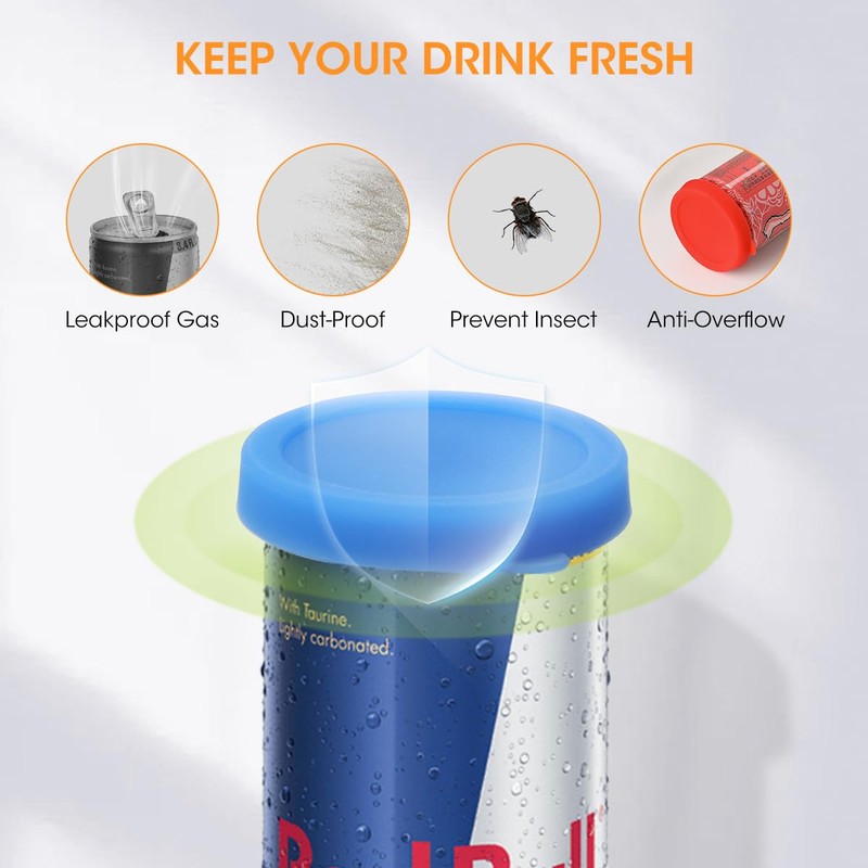 Aieve 6 Pack Soda Can Lids,Silicone Can Covers for Slim
