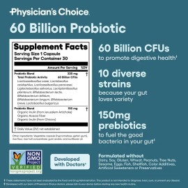 Physician's Choice Gut Guardian Bundle: 60 Billion Probiotic 30ct + Bloat & Gas Probiotic 30ct + Digestive Enzymes 60ct - Advanced Gut Health Support