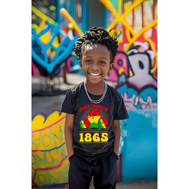 IDOPARAS Toddler Boys Girls Juneteenth Shirt 1865 Black Freedom Day Tee Tshirt 2-3T
