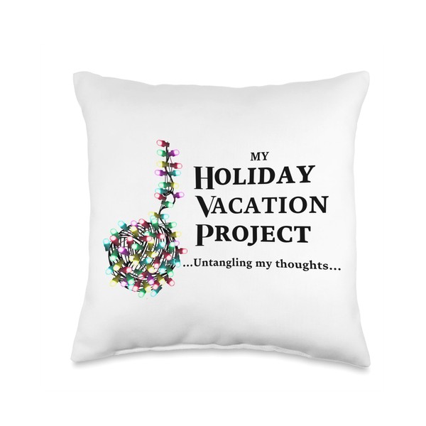 Funny Christmas - Untangling My Thoughts Holiday Vacation Throw Pillow